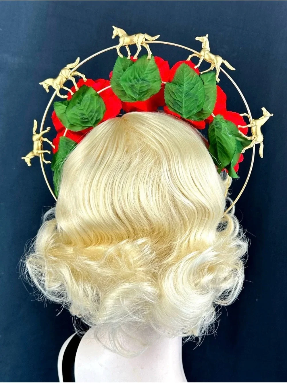 Sale‼️ Red Rose Halo Headpiece Floral Kentucky Derby Crown
